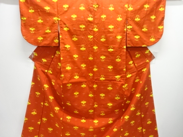 JAPANESE KIMONO / TSUMUGI / WOVEN FLOWER